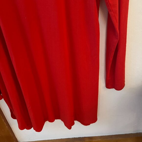 CLOSE OUT SALE: Eileen Fisher Red Tee Shirt Dress with side slits - Size S/P - Picture 4 of 5